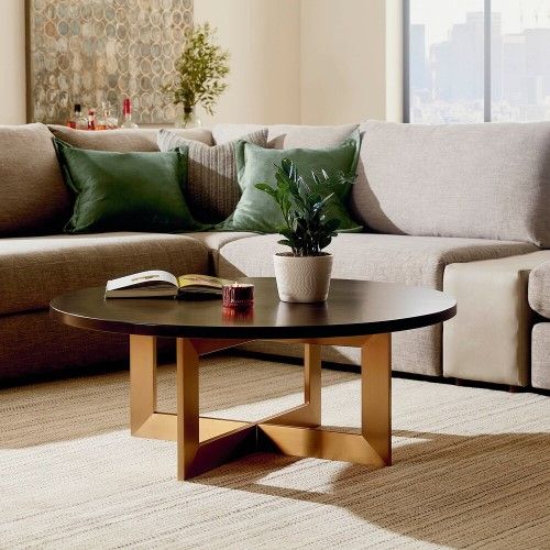 Bassett® Furniture BenchMade Andover Oak Round Cocktail Table-1