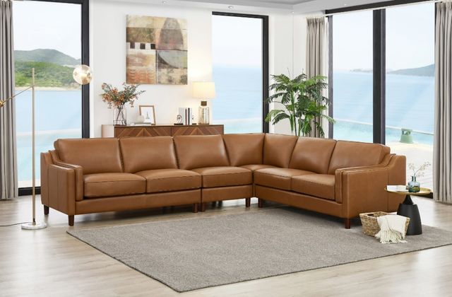 Hydeline® Bella 4-Piece Cognac Brown Sectional-2
