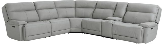 Bassett® Furniture Club Level Fletcher 6-Piece Gray L-Shape Power Reclining Sectional-1