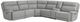 Bassett® Furniture Club Level Fletcher 6-Piece Gray L-Shape Power Reclining Sectional-1
