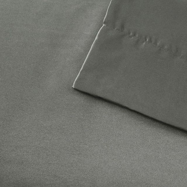 Olliix by Madison Park Essentials 6-Piece Grey Full Satin Wrinkle-Free Luxurious Sheet Set-0