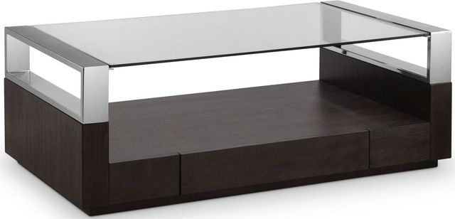 Magnussen Home® Revere Glass Top Cocktail Table with Graphite Base-0