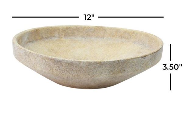 Deco Marche Cream Ceramic Textured Decorative Bowl-1