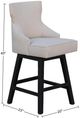 Nest Home Collections Lacey Barbury Linen/Black Swivel Counter Stool-2