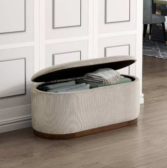 Homelegance® Nell Taupe Lift-Top Storage Bench-1