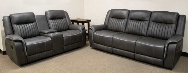 American Wholesale Furniture Eclipse Charcoal Manual Reclining Sofa-1