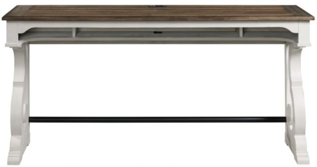 Intercon Drake French Oak 76" Sofa Bar Table with Rustic Gray Base-2
