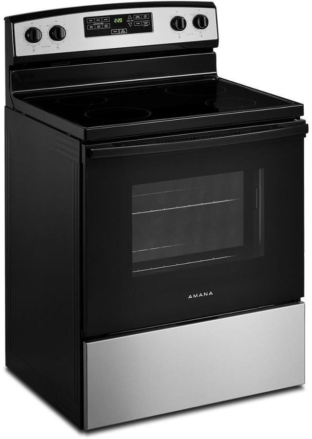 Amana® 30" Stainless Steel Freestanding Glass-Top Electric Range with Extra-Large Oven Window-2