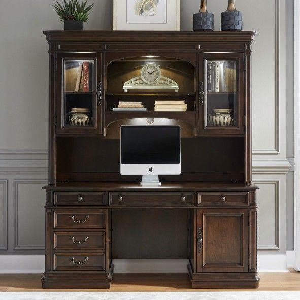 Liberty Furniture Brayton Manor Cognac Junior Executive Credenza Set-1