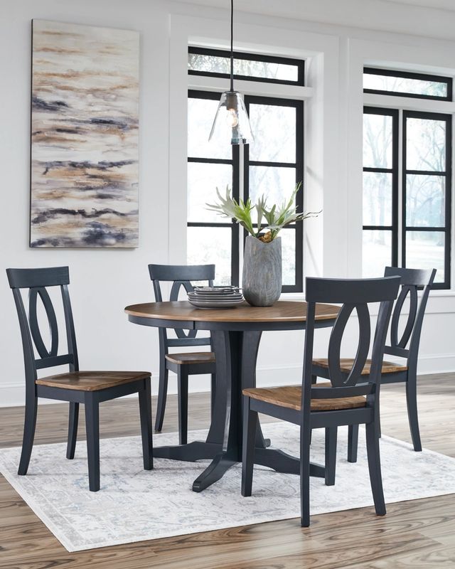 Signature Design by Ashley® Landocken 5-Piece Brown/Blue Dining Table Set-3