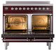 Ilve® Nostalgie II Noblesse 40'' Burgundy Pro Style Induction Range with Chrome Trim-1