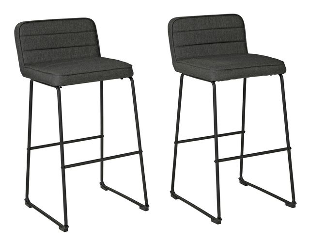 Signature Design by Ashley® Nerison 2-Piece Gray/Black Bar Stool Set-0