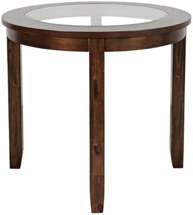 Jofran Inc. Urban Icon Glass Top Round Counter Table with Merlot Base-0
