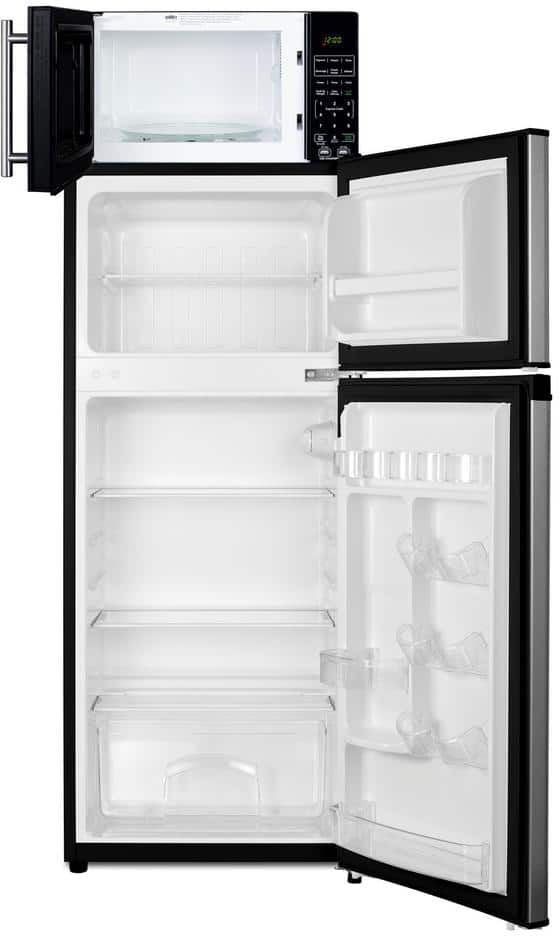Summit® 19" 4.5 Cu. Ft. Fingerprint Resistant Stainless Steel Compact Refrigerator with Microwave-1