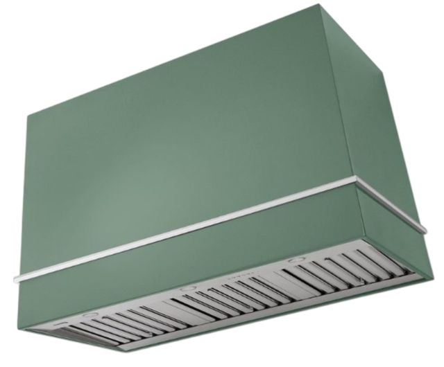 AGA Loge 48" Mineral Green Wall Mounted Range Hood with Polished Brass Trim-0