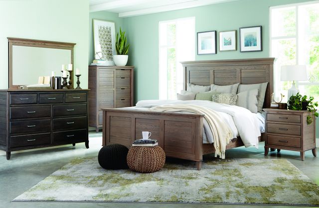 Mavin Customizable Tribeca King Panel Bed with High Footboard-1