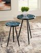 Signature Design by Ashley® Clairbelle 2-Piece Teal Nesting Table with Black Base-3