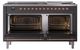 Ilve® Nostalgie II Noblesse 60'' Graphite Matte Pro Style Dual Fuel Range with Copper Trim-1