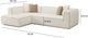 TOV Furniture Tristine 2-Piece Cream Left-Arm Facing Sectional and Chaise-2