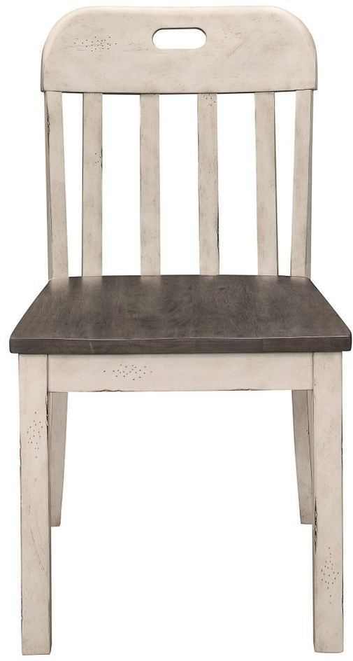 Mazin Furniture Clover Two-Tone Gray and Weathered White Side Chair-0