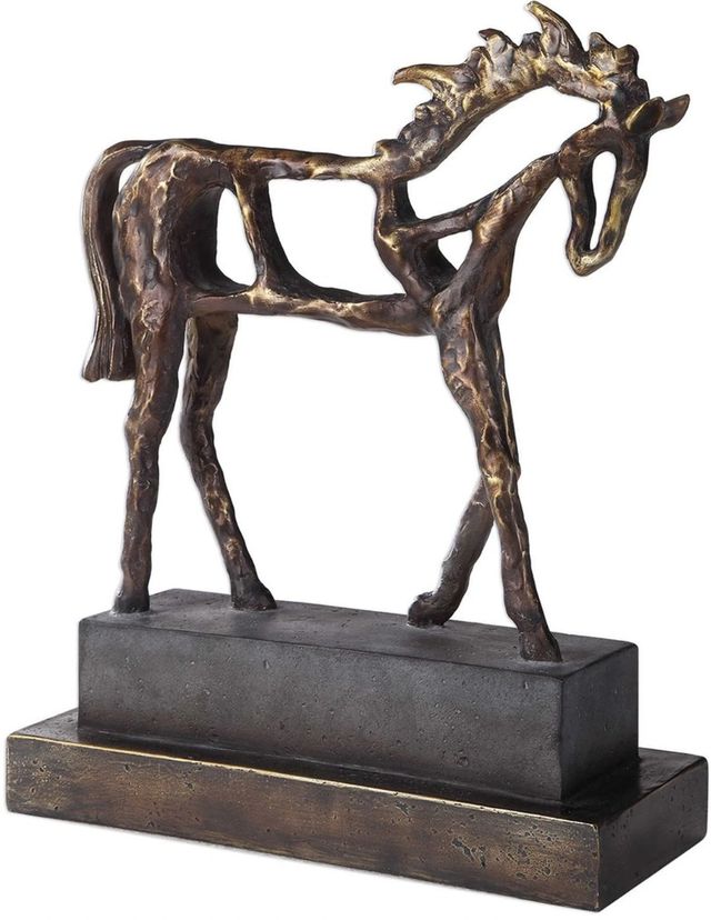 Uttermost® Titan Horse Antiqued Bronze Sculpture-0