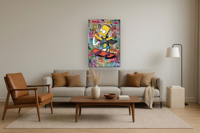Classy Living Expressive Urban Skateboarder Canvas Wall Art-1