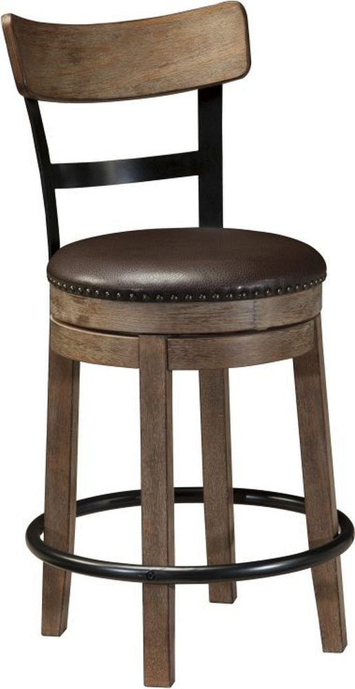 Signature Design by Ashley Pinnadel Light Brown Upholstered Swivel Counter Stool Pruitt s Fine Furniture Phoenix Prescott Valley AZ
