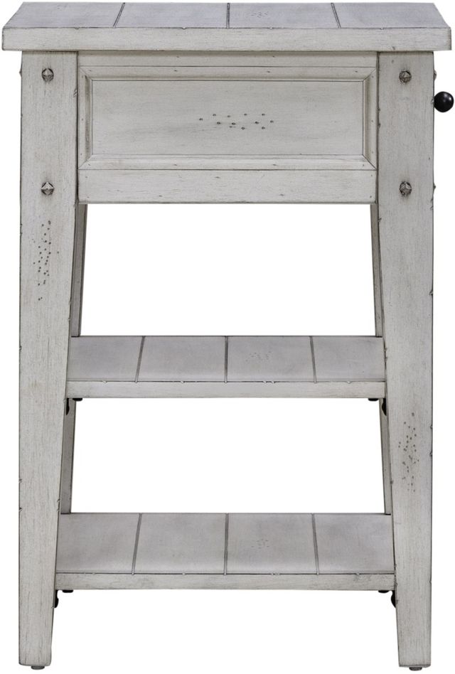 Liberty Furniture Lake House Weathered White Chairside Table-3