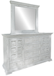 International Furniture Direct Terra White 4-Piece Vintage White Distressed Queen Bedroom Set-2