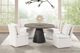 Furniture of America® Broager 5-Piece Rustic Oak Round Dining Table Set with Dark Walnut Base and White Swivel Chairs-0
