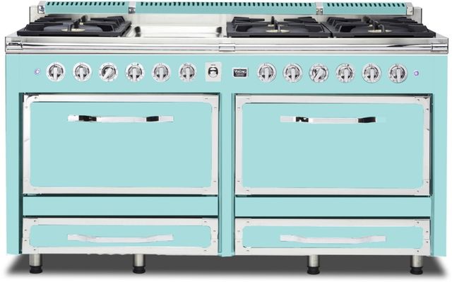 Viking® Tuscany 66" Bywater Blue Dual Fuel Pro-Style Dual Fuel Natural Gas Range-0