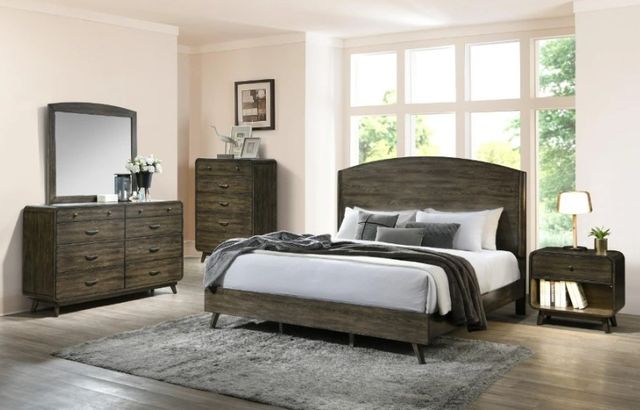 New Classic® Home Furnishings Rex 4-Piece Walnut King Panel Bedroom Set-1