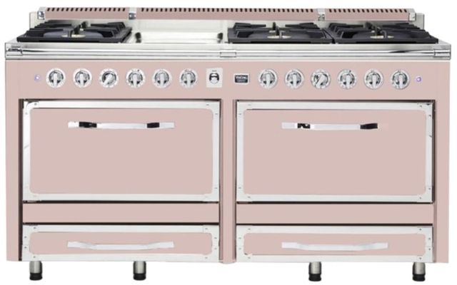 Viking® Tuscany 66" Blush Pro Style Dual Fuel Range with 2 Induction-0