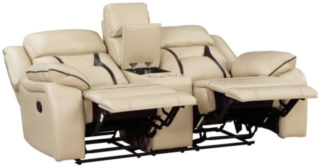 Homelegance® Amite Beige Double Reclining Loveseat with Console-2