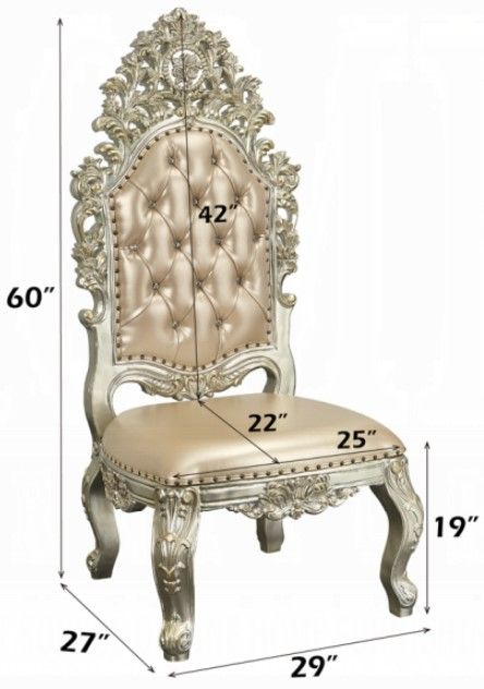 ACME Furniture Sorina 2-Piece Antique Gold Side Chair Set-2