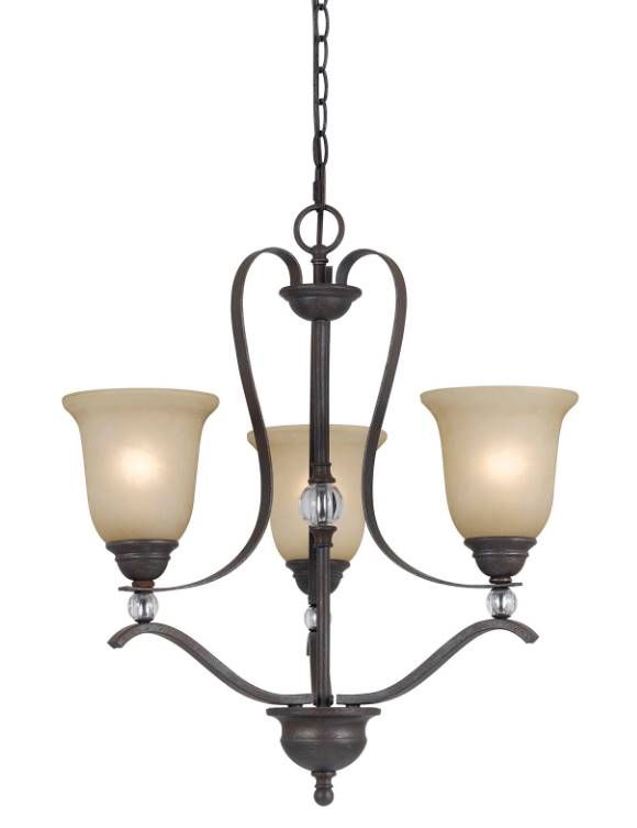 Cal® Lighting & Accessories Riverton 3-Light Golden Chandelier-0