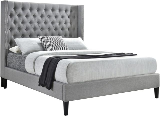 Coaster® Summerset Light Grey Upholstered Queen Bed-0