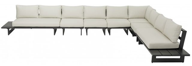 Meridian Furniture Maldives 7-Piece Cream/Gray Aluminum/Fabric Outdoor Modular Sectional-1