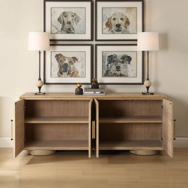 Uttermost® Evanston Natural Oak 4-Door Cabinet-3