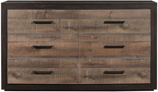 Mazin Furniture Miter Dark Ebony/Rustic Mahogany Dresser-0