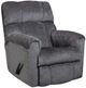 American Wholesale Furniture Hornet Gray Rocker Manual Recliner-0