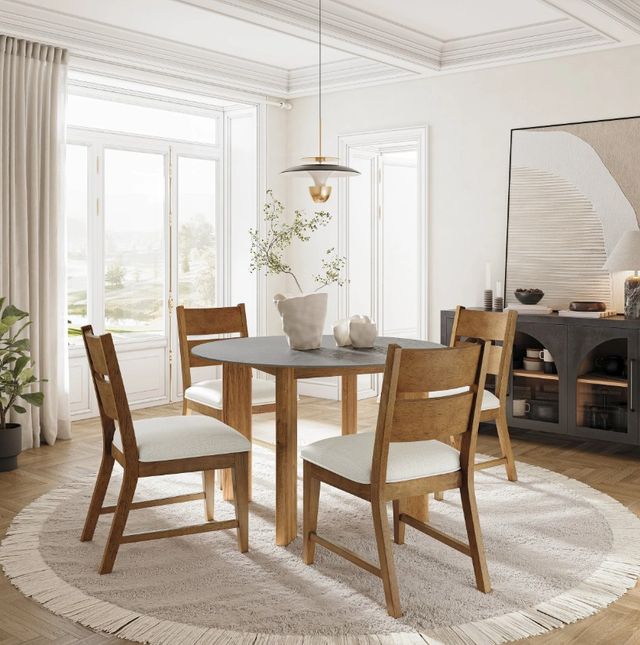 Jofran Inc. Sierrafina 5-Piece Sable Round Dining Table Set -1