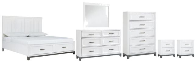 Benchcraft® Brynburg 6-Piece White California King Storage Panel Bed Set-0