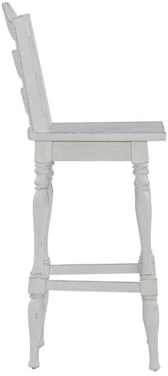 Liberty Furniture Magnolia Manor Antique White Ladderback Swivel Bar Stool-3