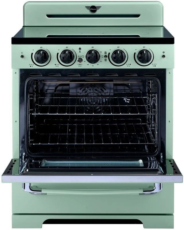Unique® Appliances Classic Retro 30" Summer Mint Green Slide In Induction Range-1