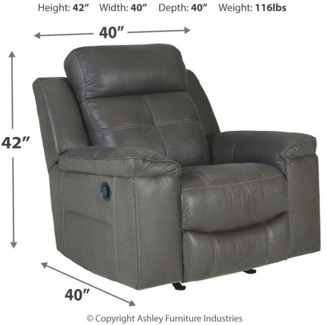 Signature Design by Ashley® Jesolo Dark Gray Rocker Recliner-3