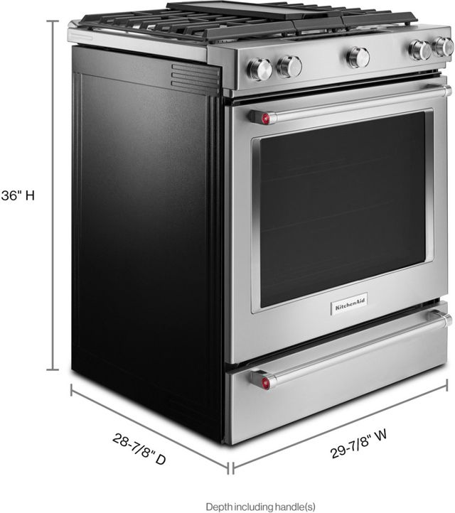 KitchenAid® 30" Stainless Steel Slide In Dual Fuel Range-3