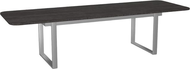 Amisco Customizable Burton 120" Rectangular Extendable Table with 1" Thermo Fused Laminate Top, Radius Corners and 1 Leaf-1