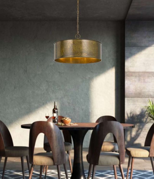 Cal® Lighting & Accessories Rochefort Distress Gold Chandelier-2
