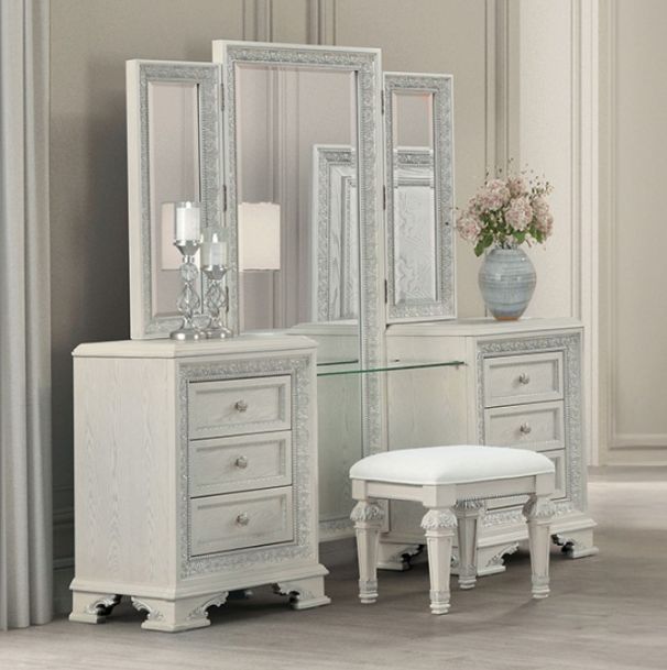 Furniture of America® Stella Mia Creamy White Vanity Set-2